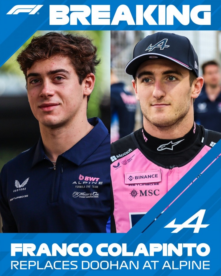 png电子杜汉：非常自豪能实现毕生梦想开上F1，感谢Alpine车队对我的支持
